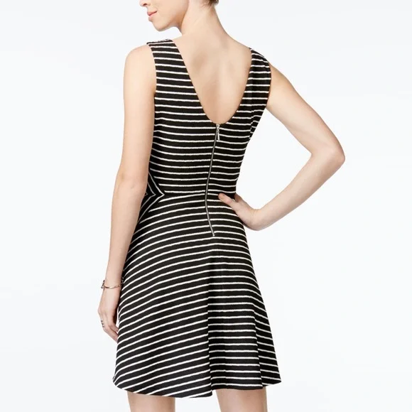 XOXO | Dresses | Xoxo Womens Black White Stripe Aline Sleeveless Evening  Mini Cocktail Dress | Poshmark